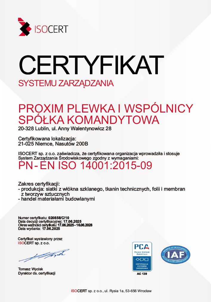 Certyfikat ISO 14001