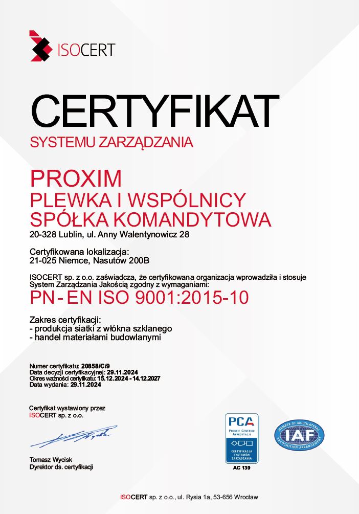Certyfikat ISO 9001